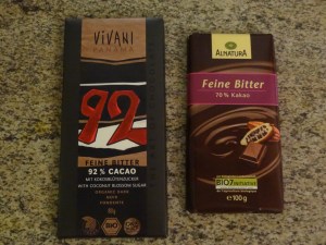 Bio-Schokolade mit 70% und 92% Kakaoanteil